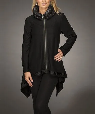 Firmiana | Zip Up Coat Black