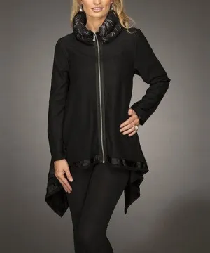 Firmiana | Zip Up Coat Black