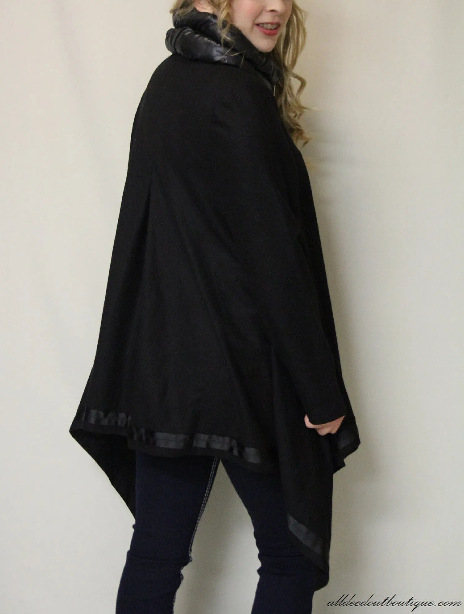Firmiana | Zip Up Coat Black