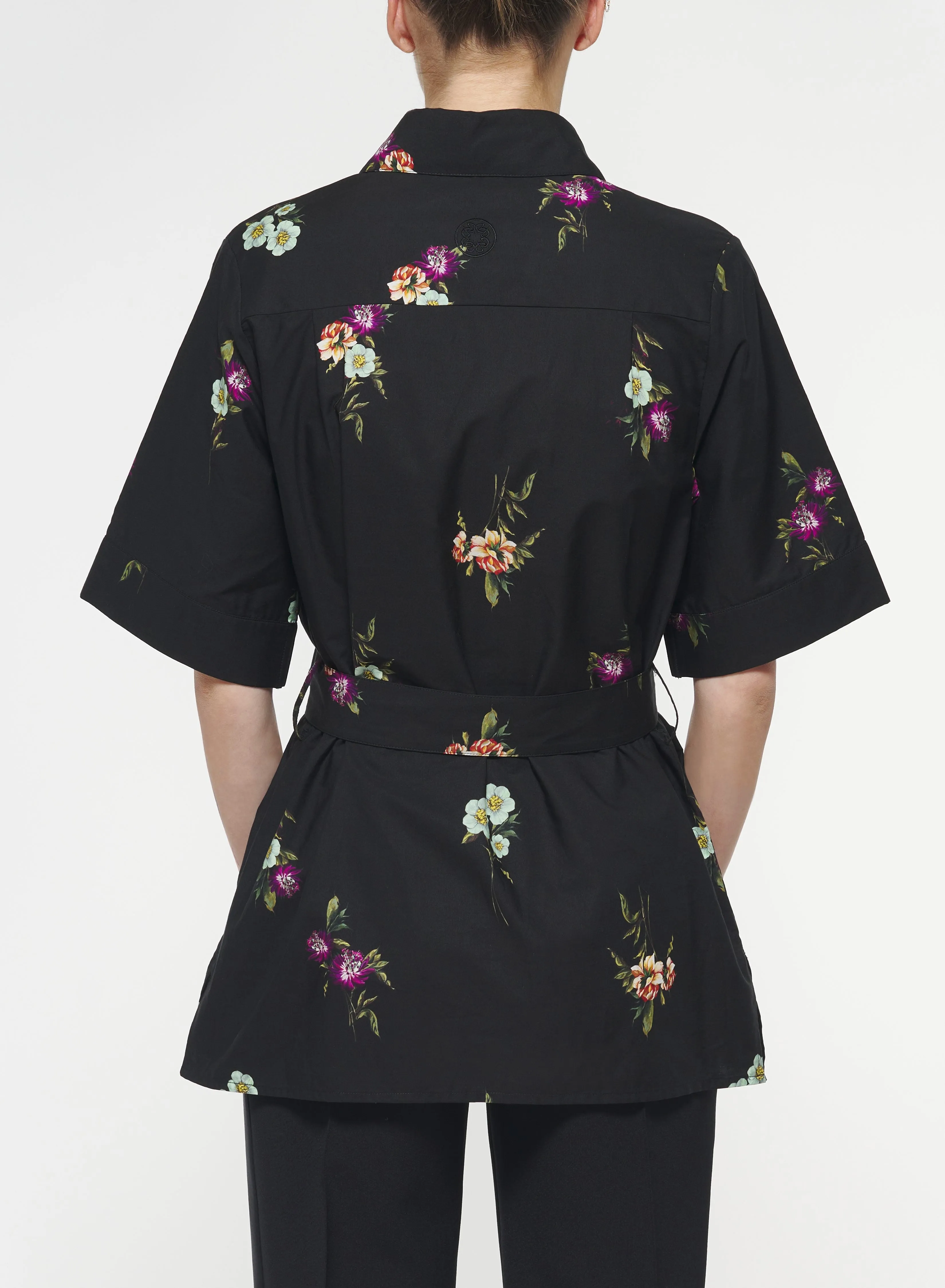 Floral Print Poplin Shirt