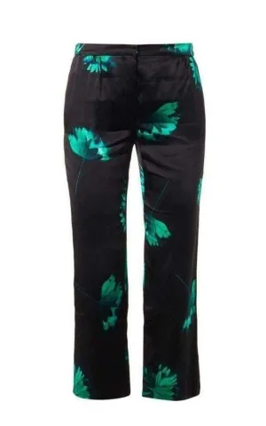 Floral Printed Silk Trousers