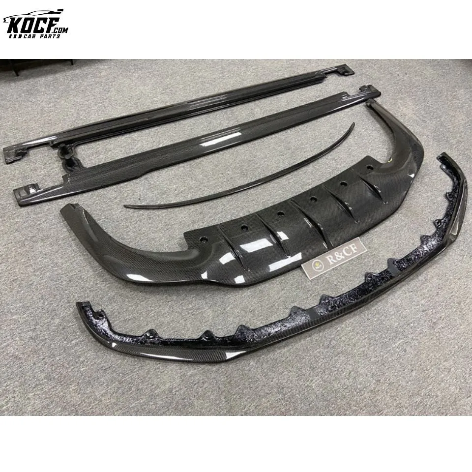 For 2018~20 Bentley Continental GT W12 Limited style Carbon Fiber Body kit Front Bumper Lip Side Skirts Diffuser Spoiler