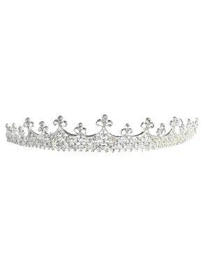 Girls Silver Crystal Beaded Wedding Pageant Tiara