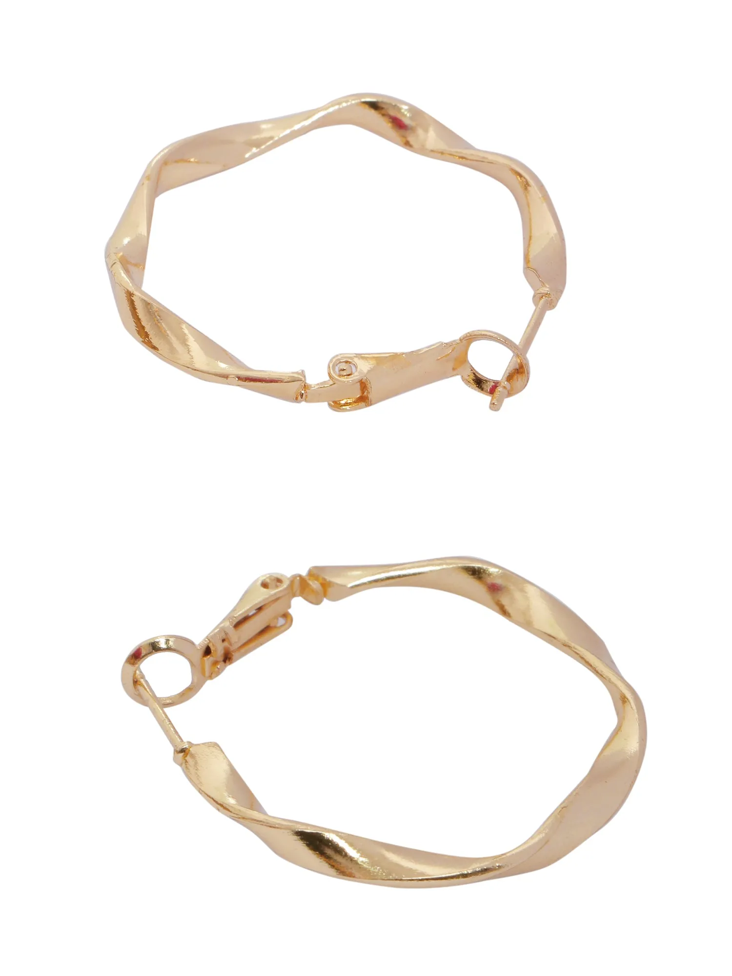 Gold-Plated Twisted Hoop Earrings for Chic Western Wear