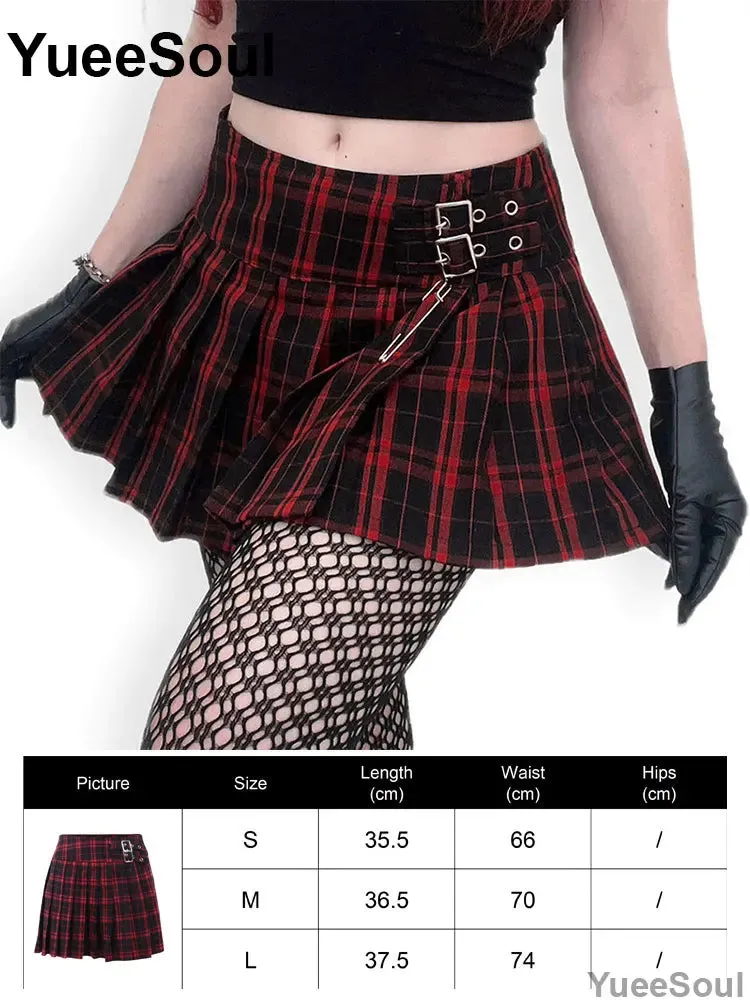 Gothic Mini Skirts Black High Waist Women Skirt 2023 New Y2k Style Harajuku Punk Goth Dark Grunge Streetwear Female Clothes