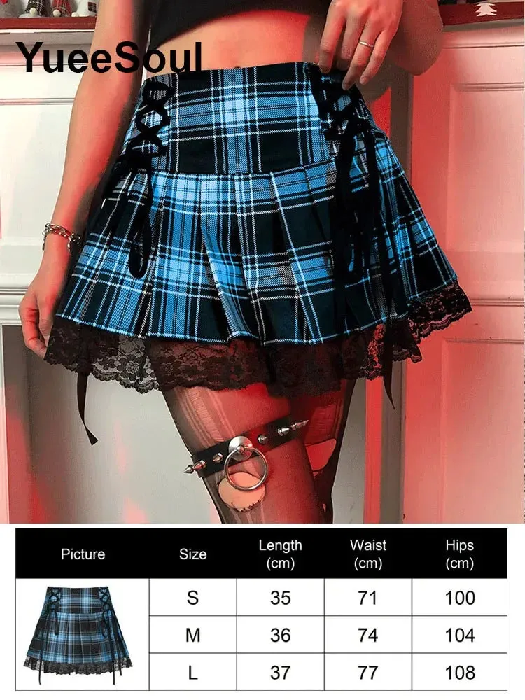 Gothic Mini Skirts Black High Waist Women Skirt 2023 New Y2k Style Harajuku Punk Goth Dark Grunge Streetwear Female Clothes