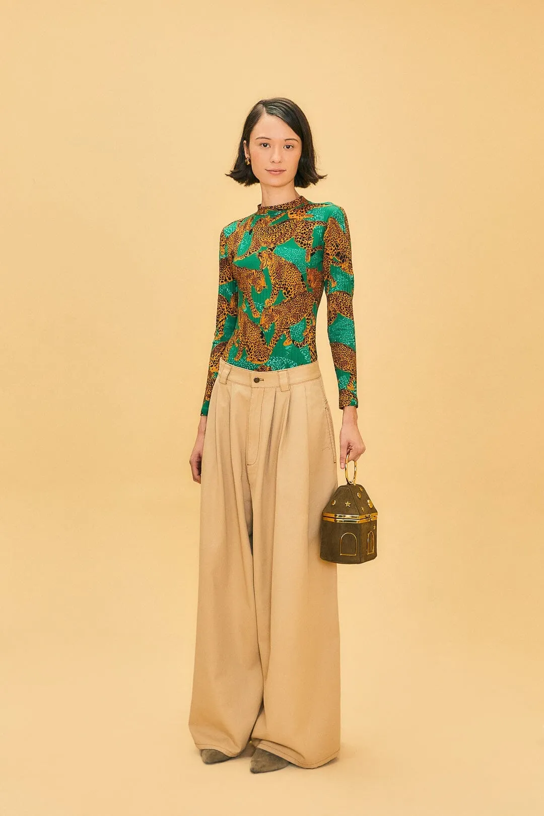 Green Artsy Leopards Organic Cotton Bodysuit