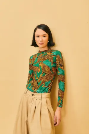 Green Artsy Leopards Organic Cotton Bodysuit