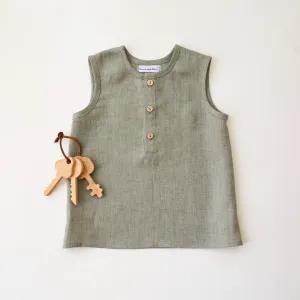 Green Smoke Linen Tank Top