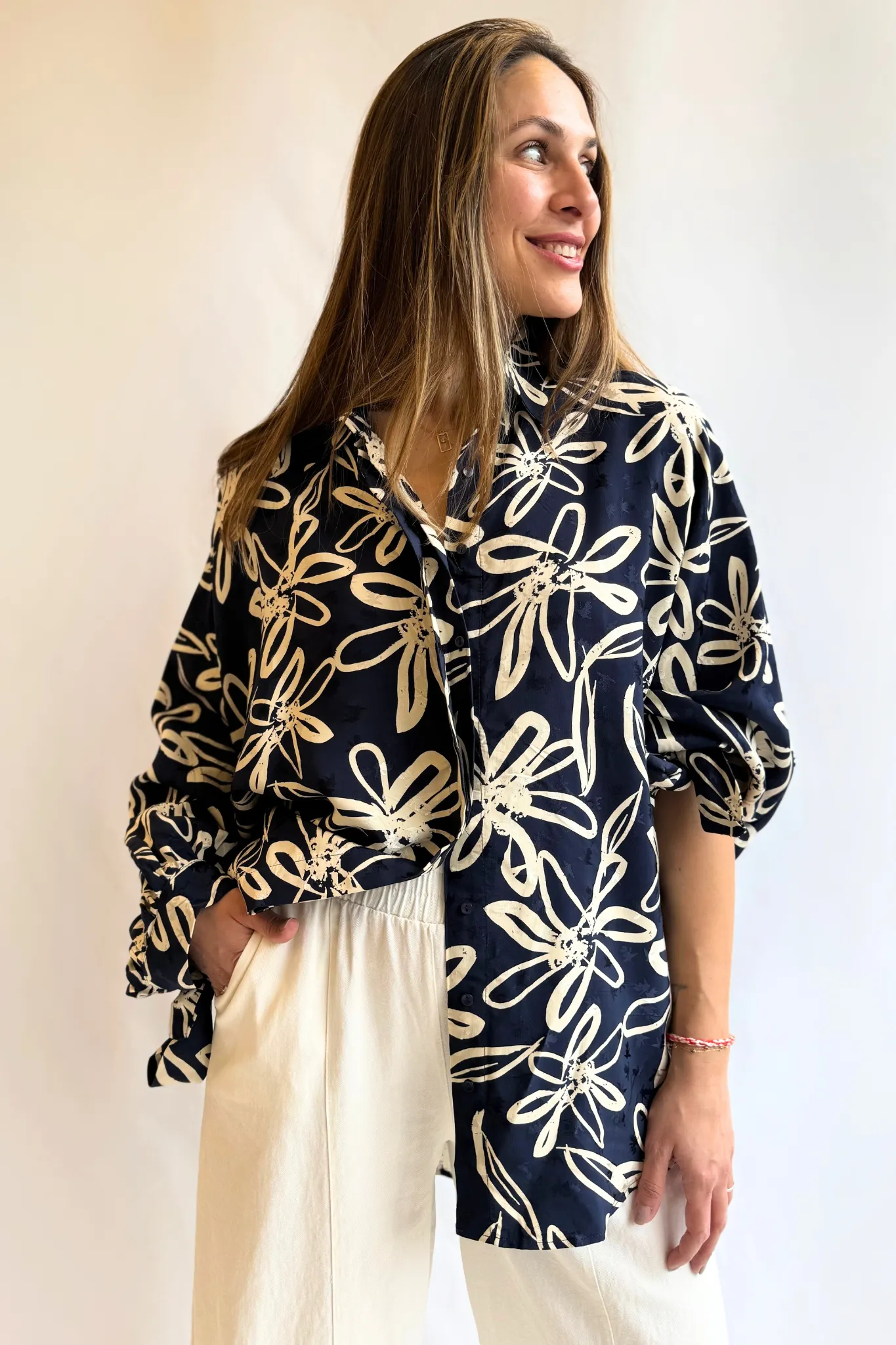Handdrawn floral shirt