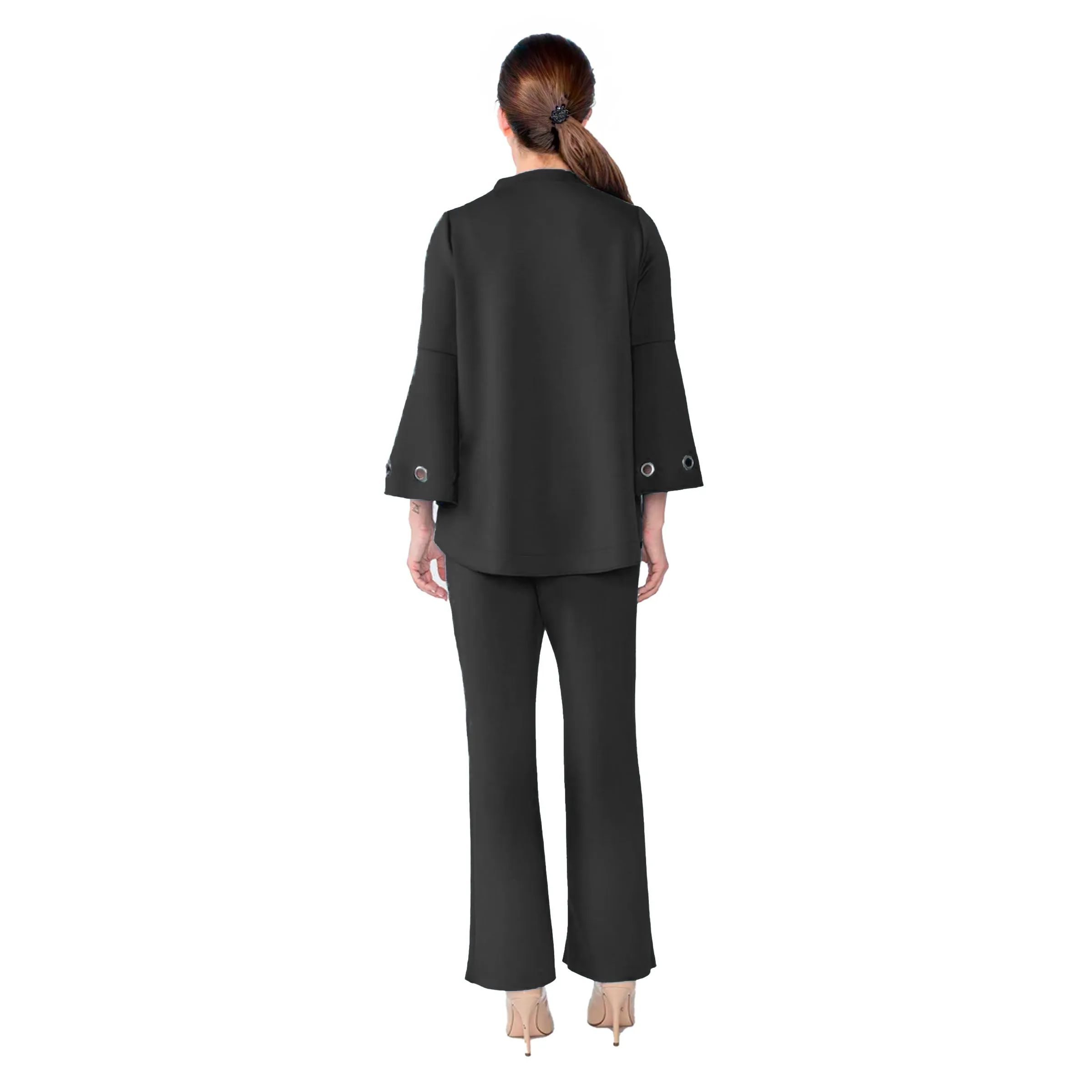 IC Collection Techno-Knit Asymmetric Jacket in Black - 4577J-BK
