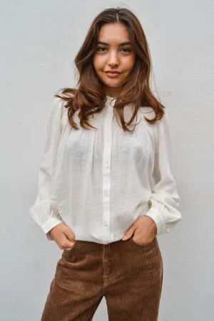 Indi & Cold Embroidered White Smock Shirt