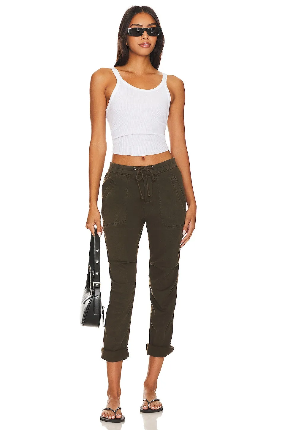James Perse Soft Drape Utility Trousers, Smoky Green