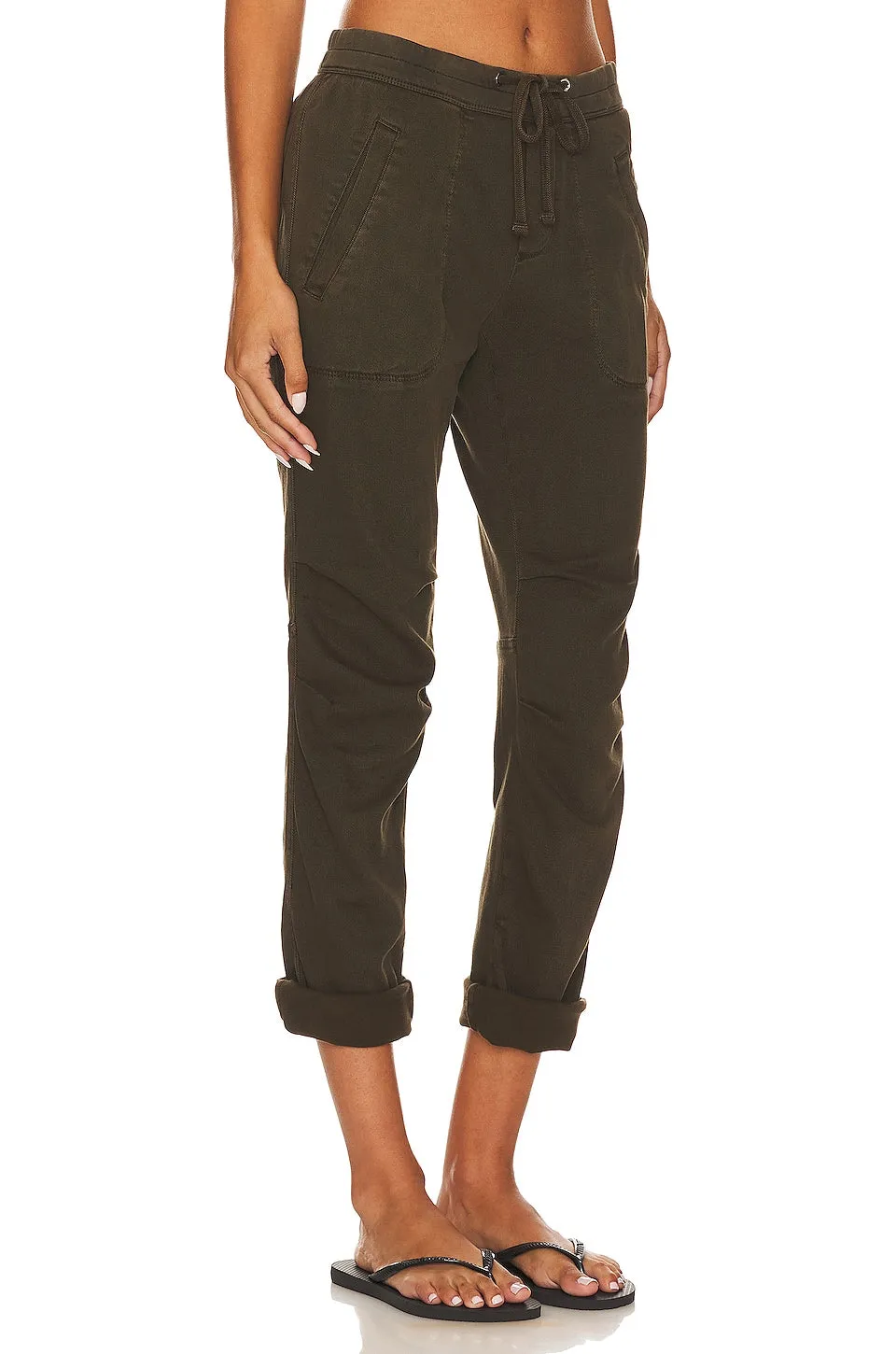 James Perse Soft Drape Utility Trousers, Smoky Green
