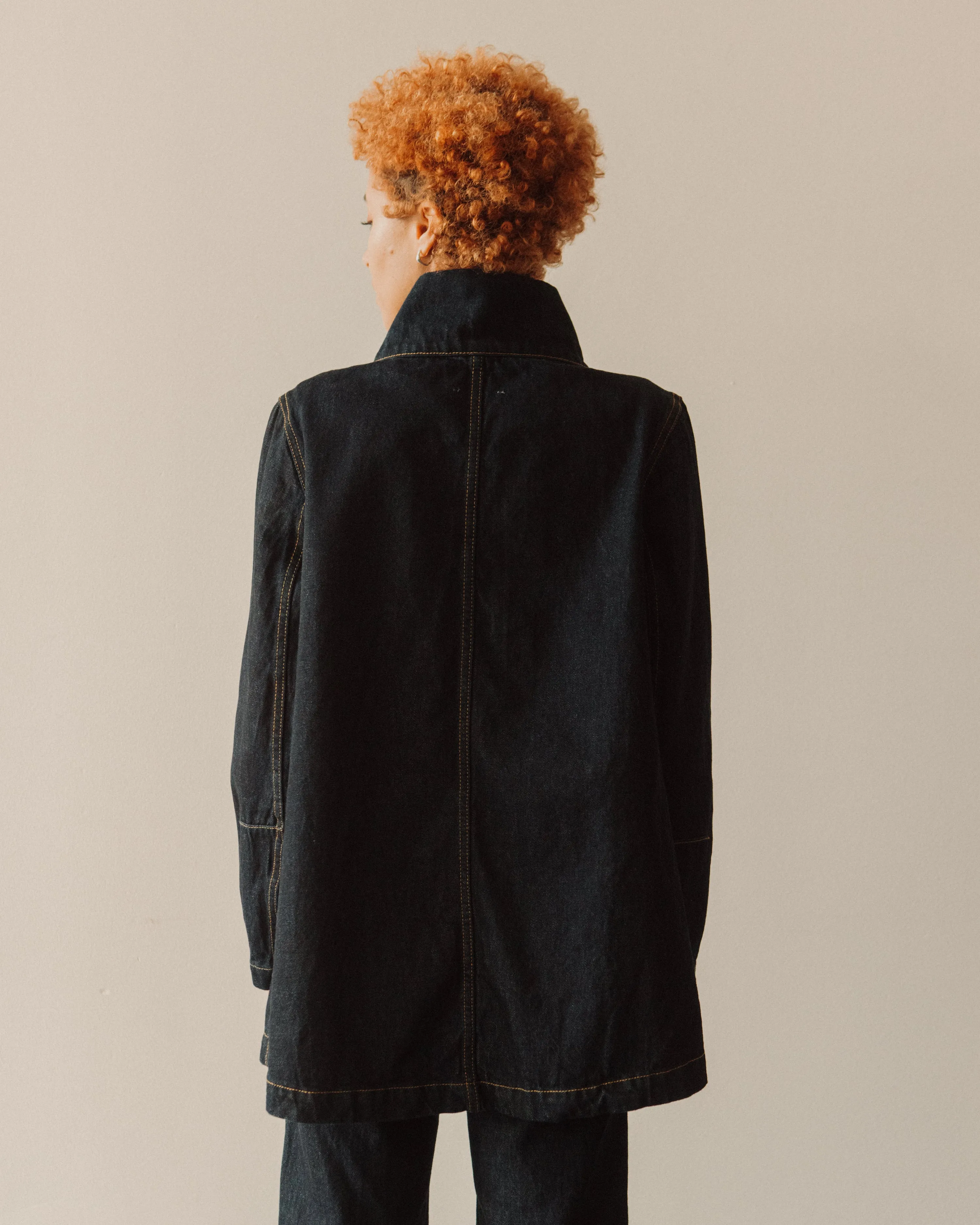 Jesse Kamm Japanese Denim Deck Jacket, Dark Blue