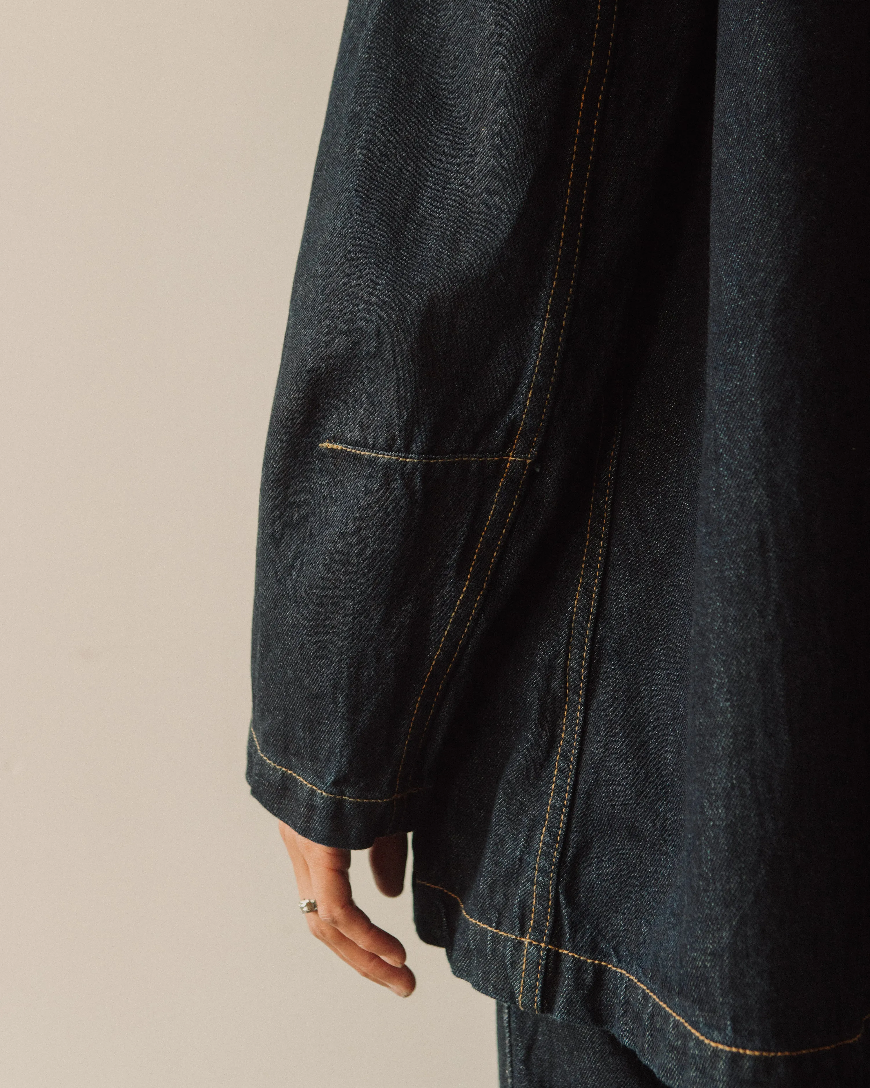 Jesse Kamm Japanese Denim Deck Jacket, Dark Blue