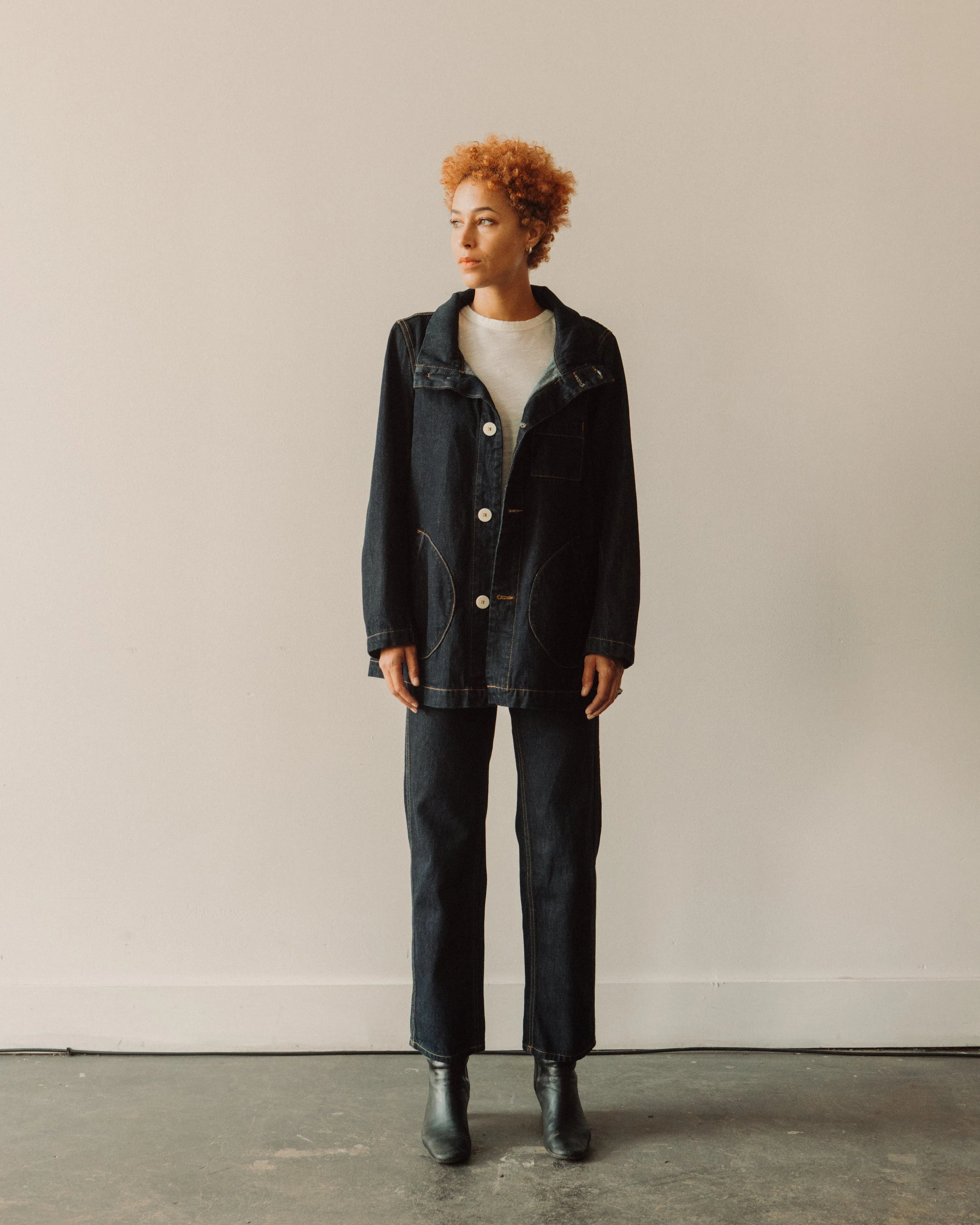 Jesse Kamm Japanese Denim Deck Jacket, Dark Blue