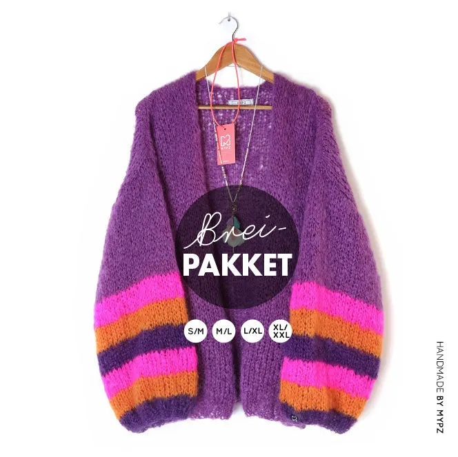 Knitting kit – MYPZ Basic Light Mohair Cardigan Celeste No10 (ENG-NL)