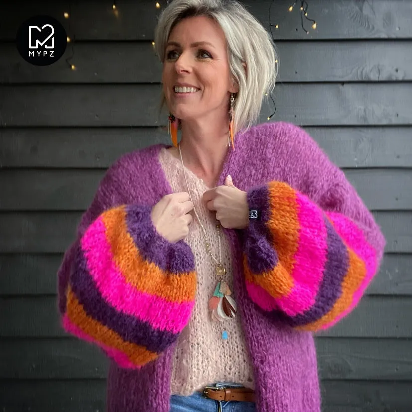 Knitting kit – MYPZ Basic Light Mohair Cardigan Celeste No10 (ENG-NL)