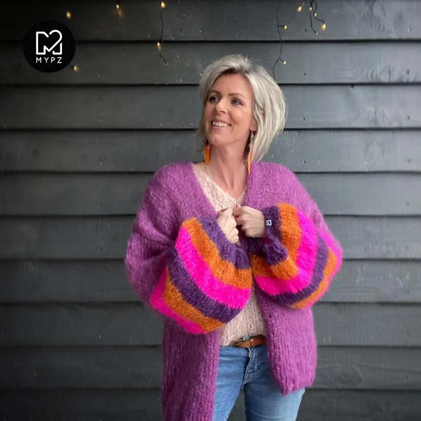 Knitting kit – MYPZ Basic Light Mohair Cardigan Celeste No10 (ENG-NL)