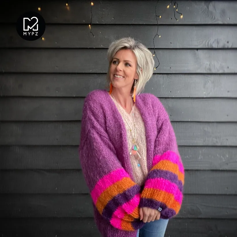 Knitting kit – MYPZ Basic Light Mohair Cardigan Celeste No10 (ENG-NL)