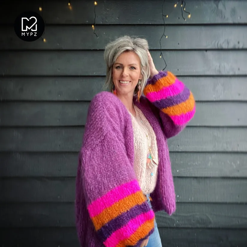 Knitting kit – MYPZ Basic Light Mohair Cardigan Celeste No10 (ENG-NL)