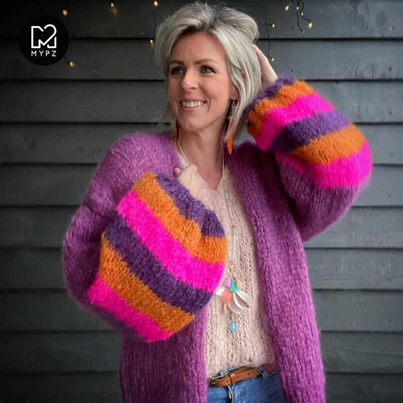 Knitting kit – MYPZ Basic Light Mohair Cardigan Celeste No10 (ENG-NL)