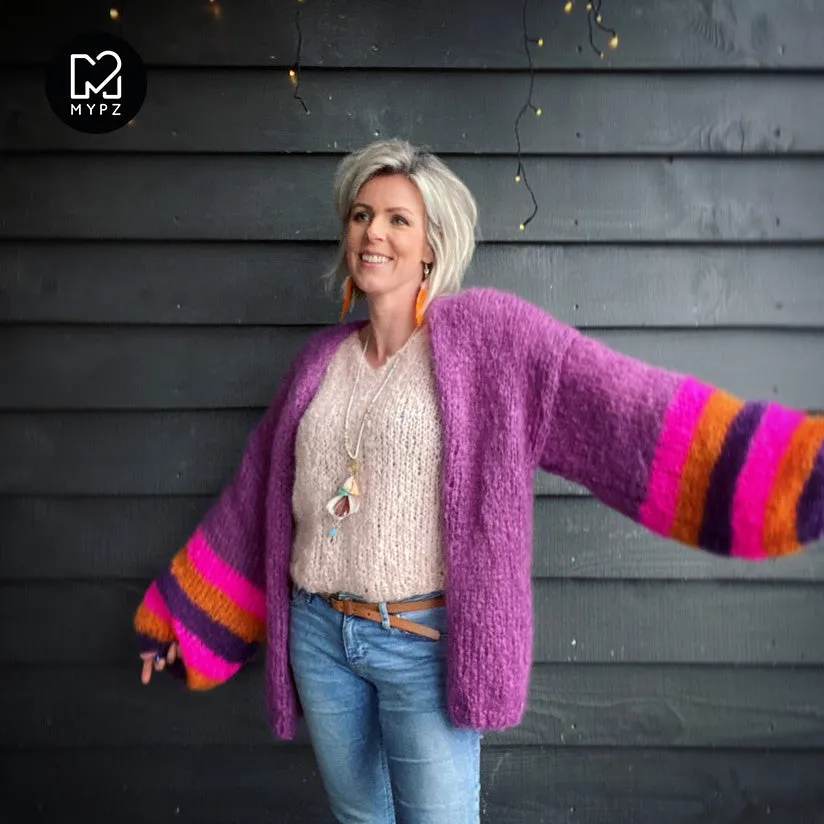 Knitting kit – MYPZ Basic Light Mohair Cardigan Celeste No10 (ENG-NL)