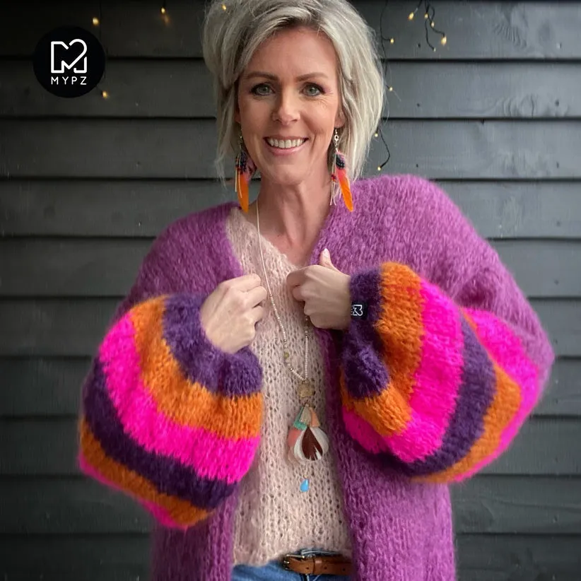 Knitting kit – MYPZ Basic Light Mohair Cardigan Celeste No10 (ENG-NL)
