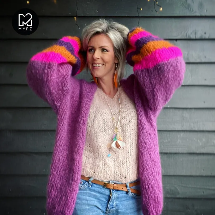 Knitting kit – MYPZ Basic Light Mohair Cardigan Celeste No10 (ENG-NL)