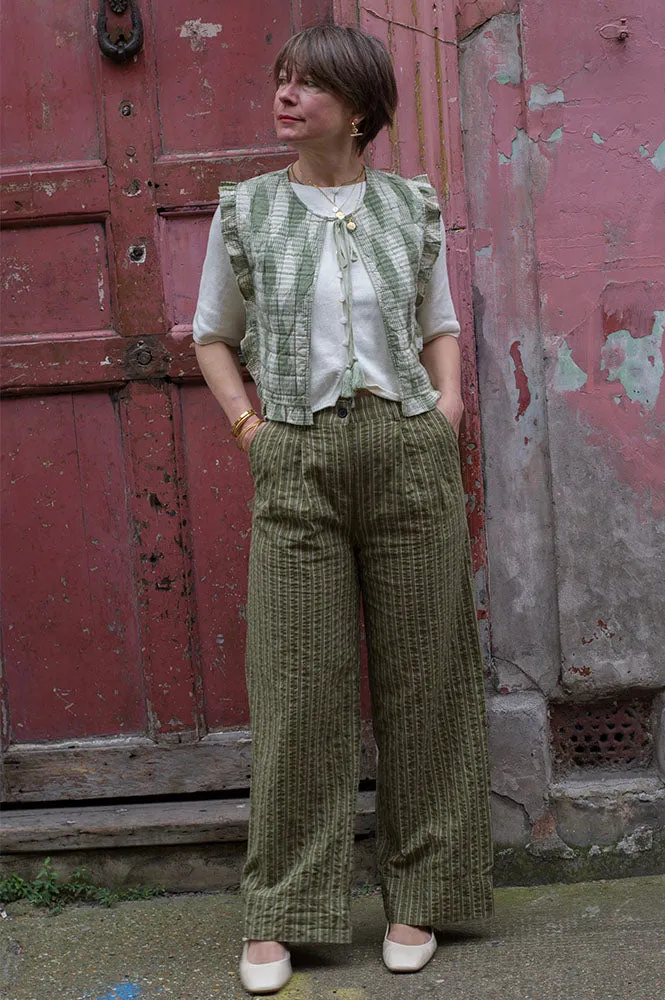Komodo Lion Green Stripe Trouser
