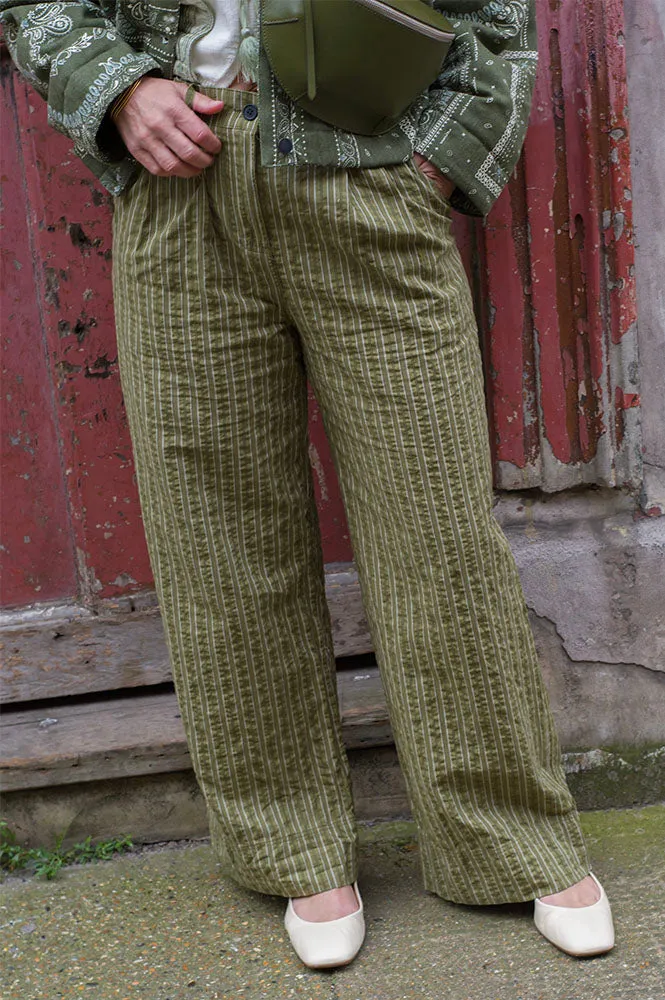 Komodo Lion Green Stripe Trouser