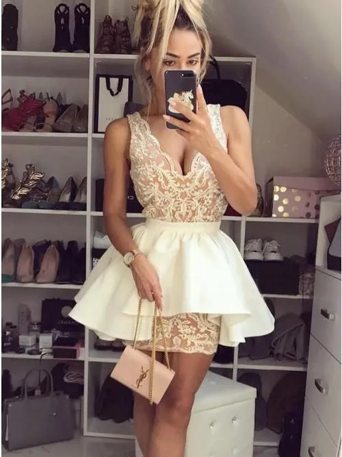 Lace Satin Over Skirts Detachable Train Party Dress