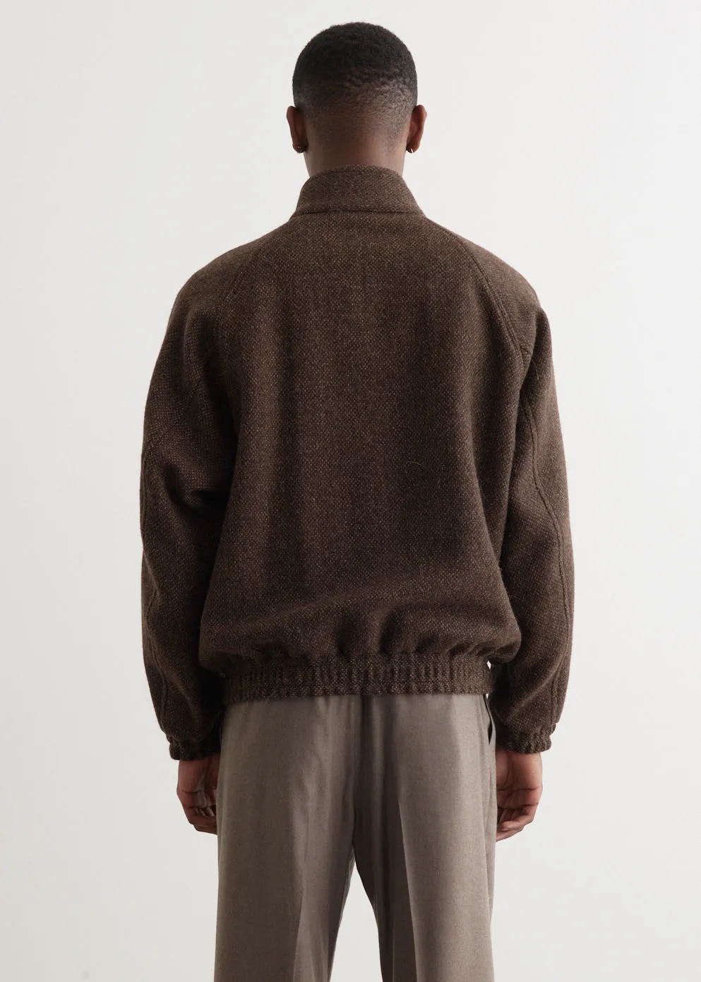Lama Shetland Wool Tweed Zip Blouson