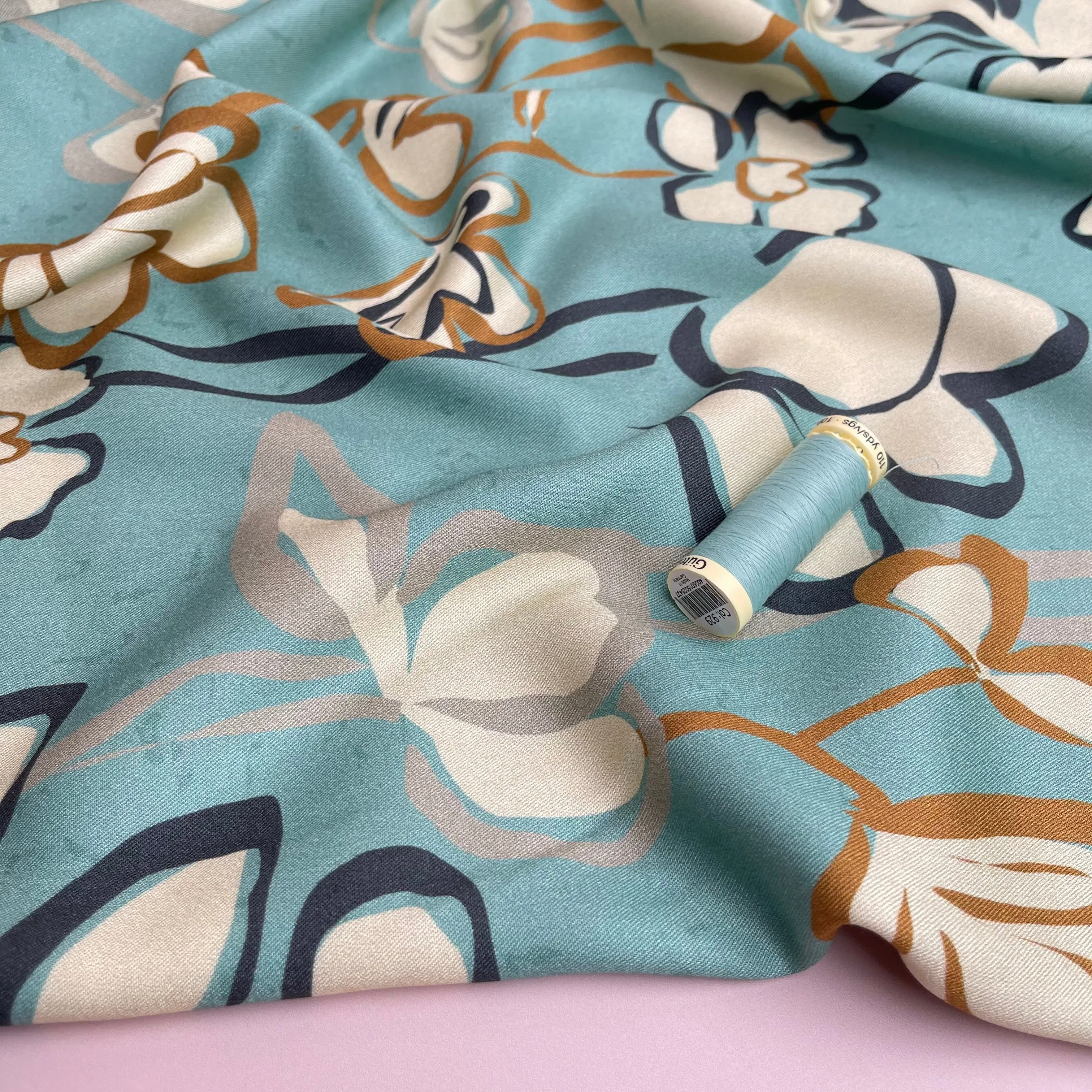 Light & Lush - Coastal Flowers Viscose Twill Fabric