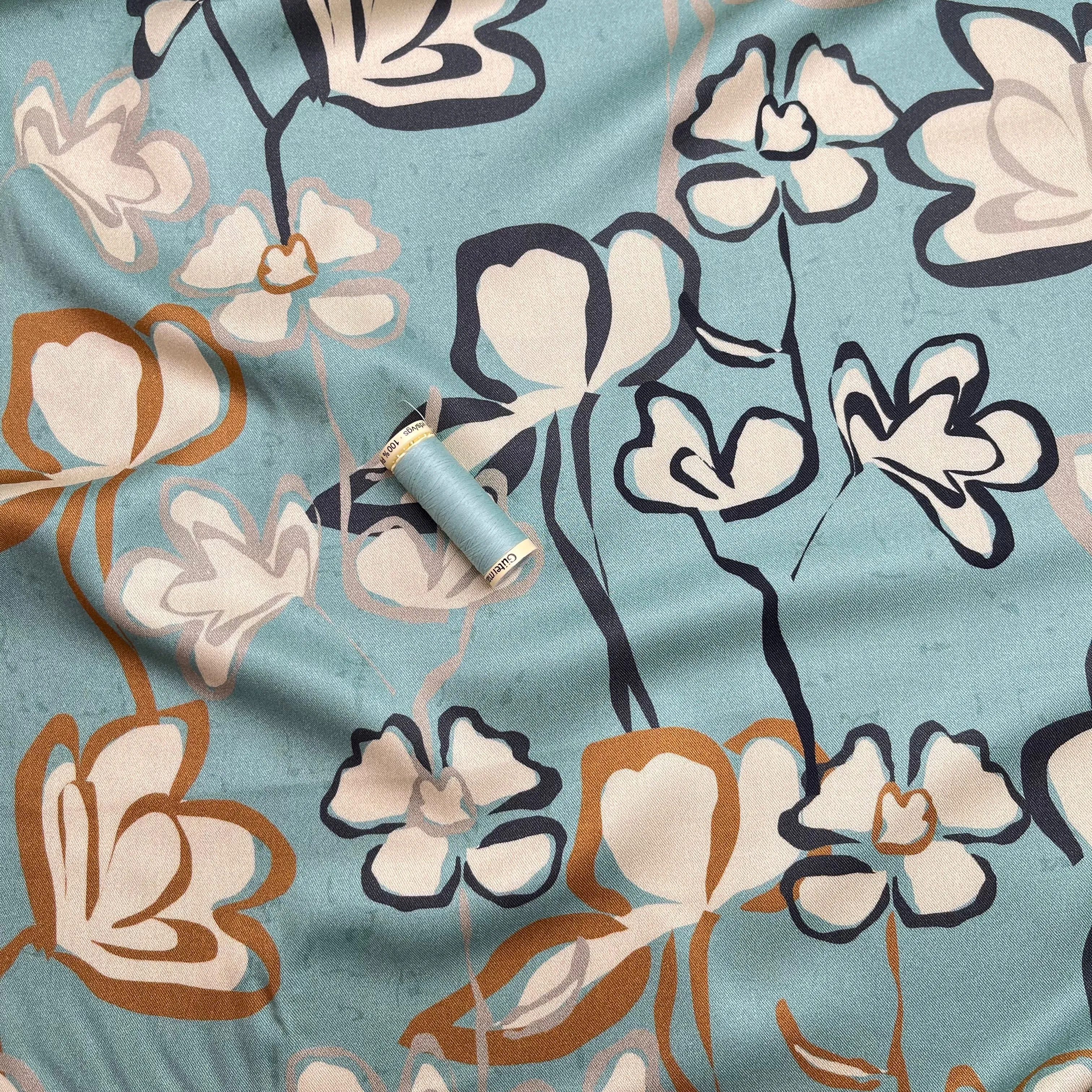 Light & Lush - Coastal Flowers Viscose Twill Fabric