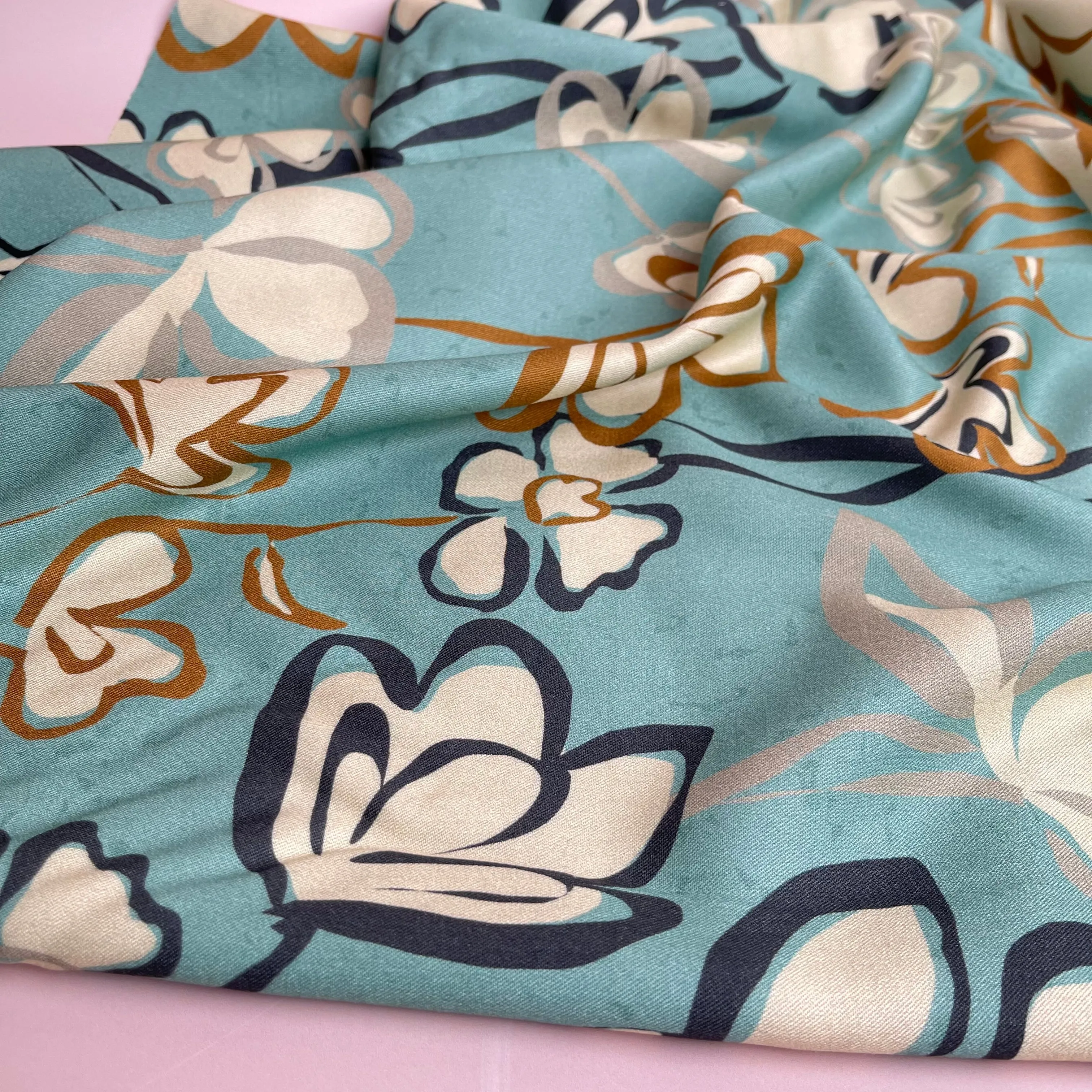 Light & Lush - Coastal Flowers Viscose Twill Fabric