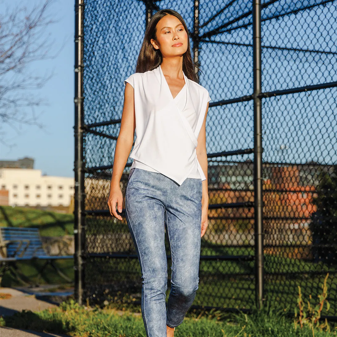 Liquid Leather™ - Textured Skinny Pocket Pant - Denim Print - Final Sale!