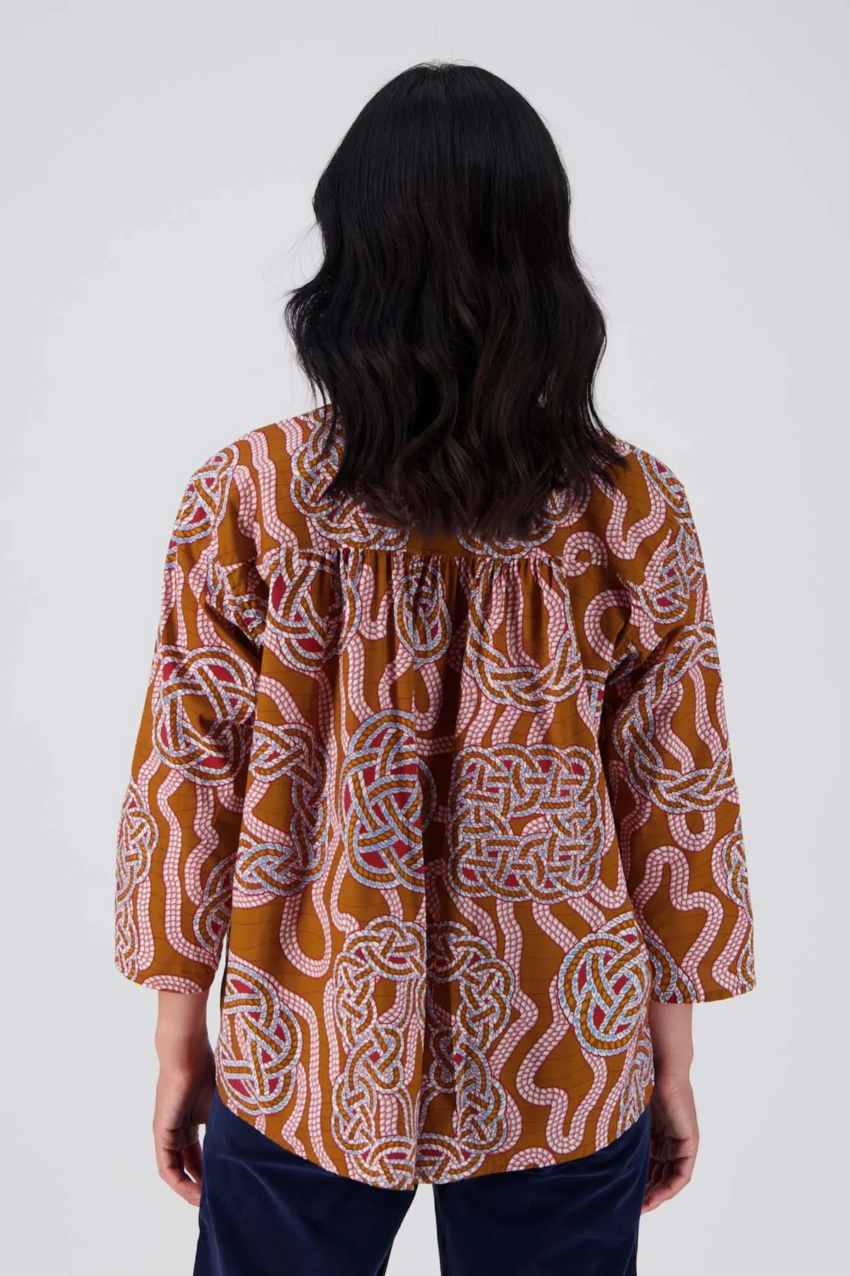 Loveknots Shirt Caramel in Cotton
