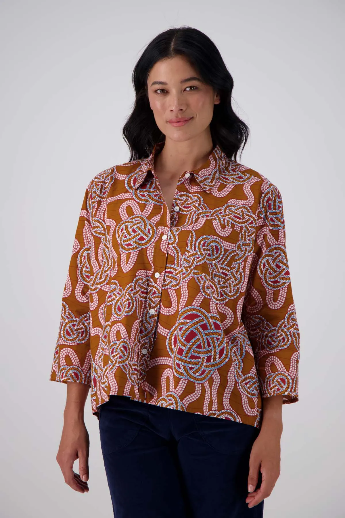 Loveknots Shirt Caramel in Cotton