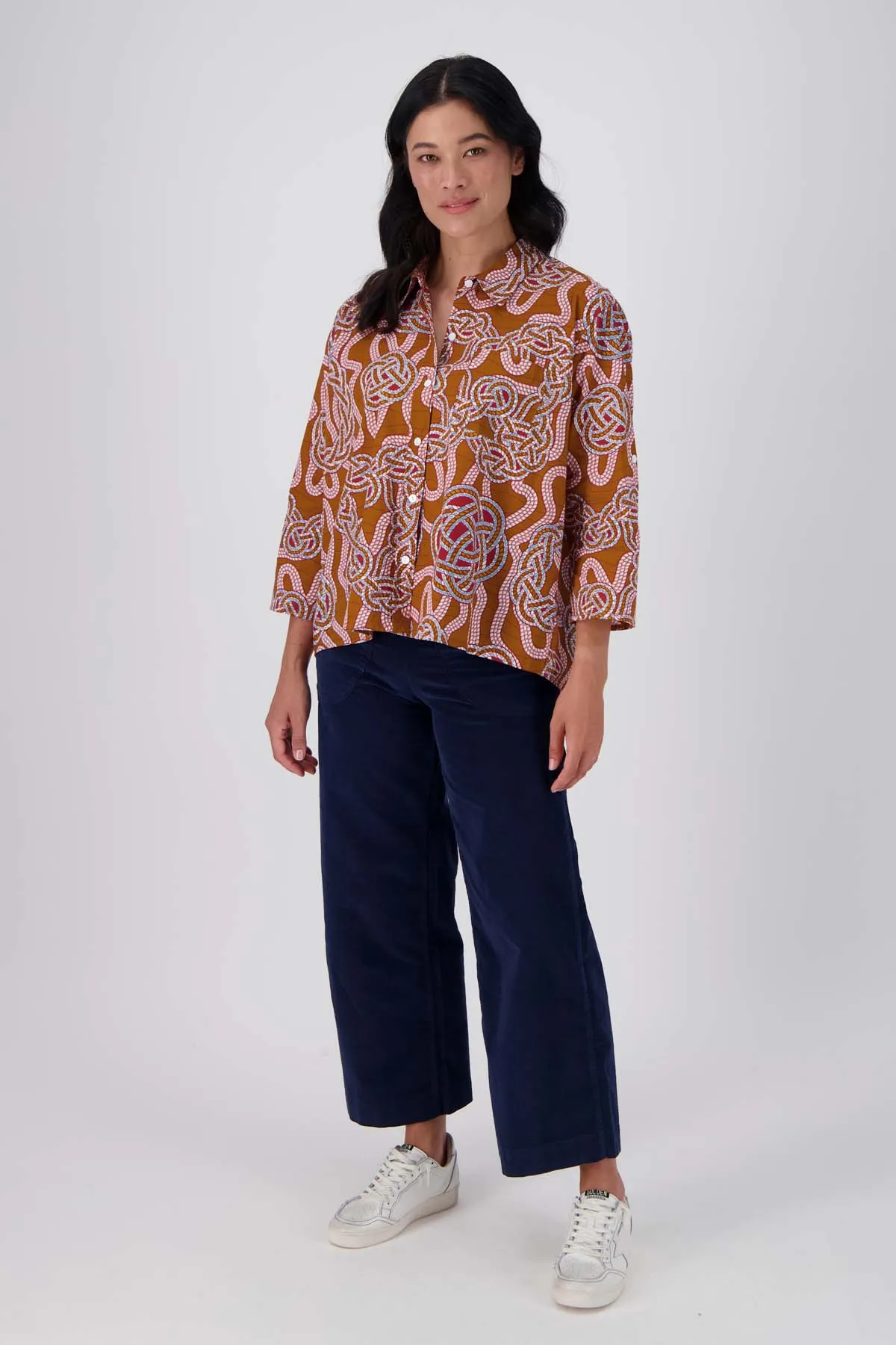 Loveknots Shirt Caramel in Cotton