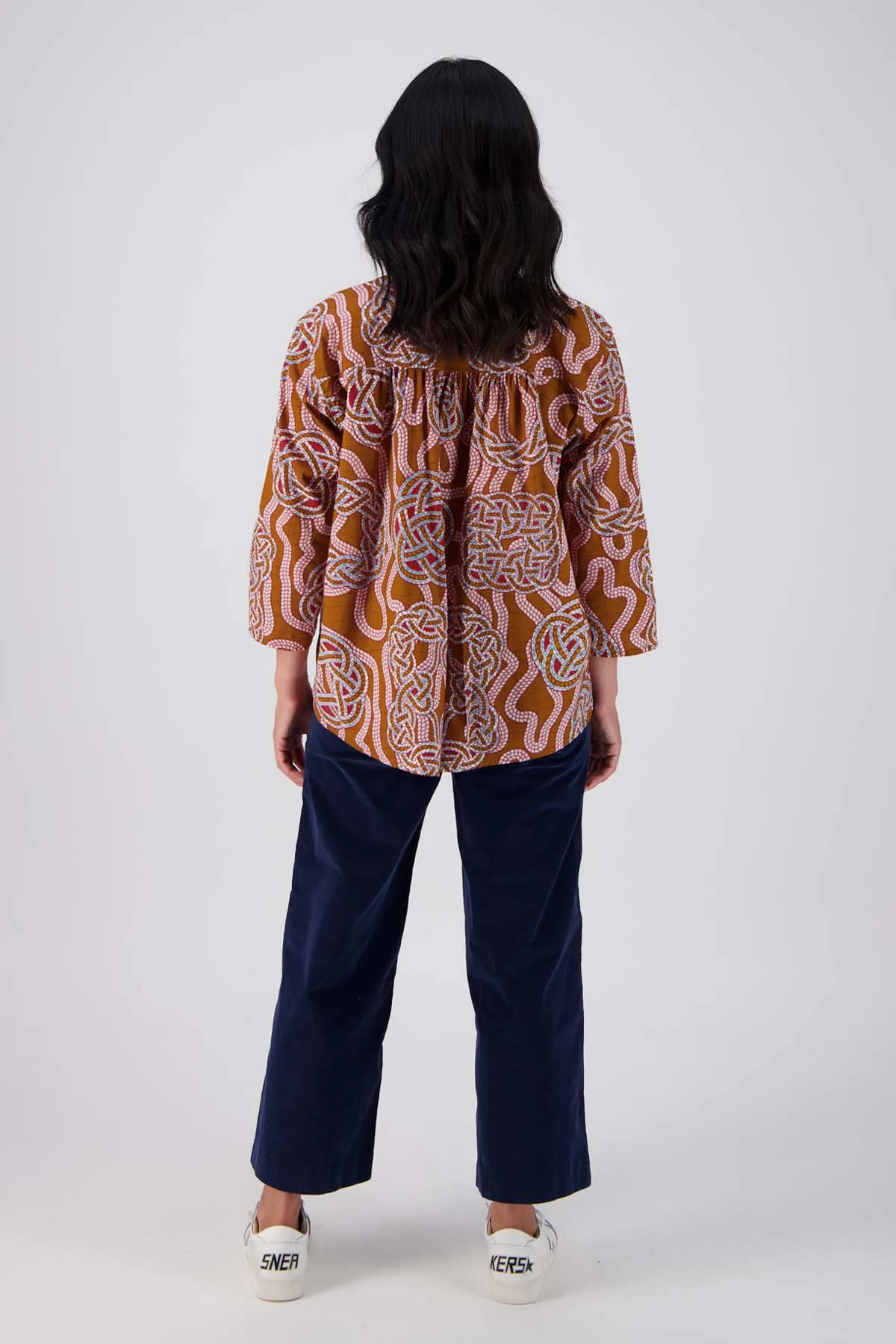 Loveknots Shirt Caramel in Cotton
