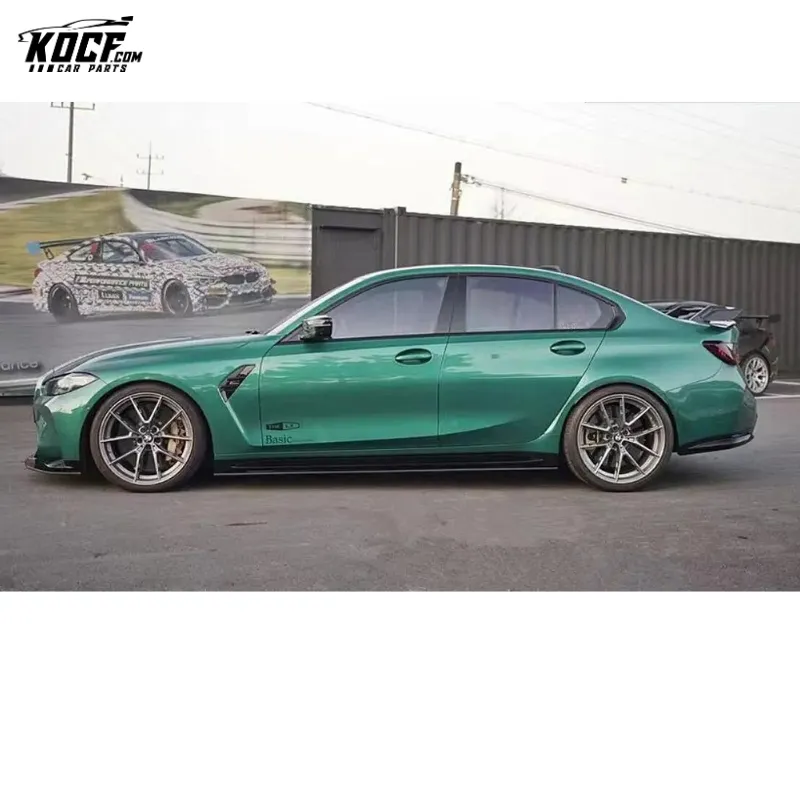 M3 G80 Aero kit V-style Carbon Fiber Front Bumper Chin Lip Spoiler Side Skirts For BMW G80 M3 G82 M4 2021