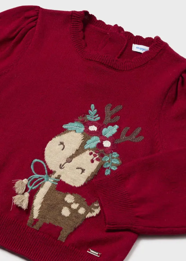 Mayoral Baby Girl Crew Neck Sweater  2322-67  Guinda *