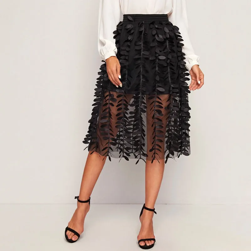 Mesh Overlay Two Layer Skirt