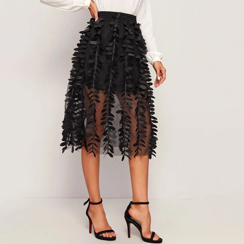 Mesh Overlay Two Layer Skirt