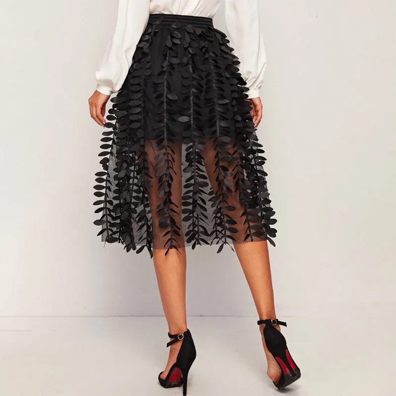 Mesh Overlay Two Layer Skirt