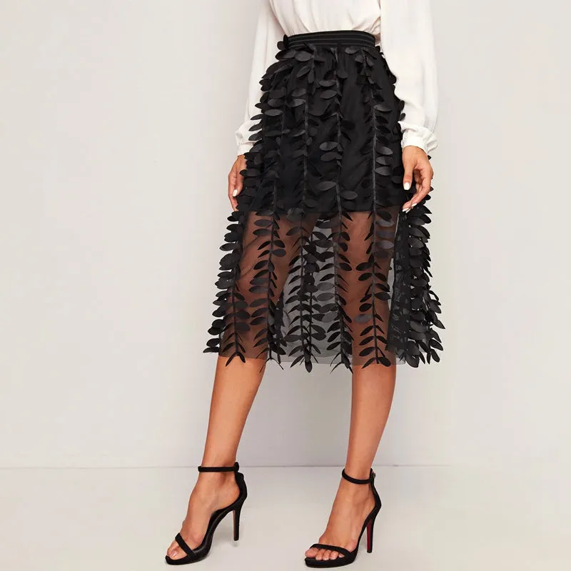 Mesh Overlay Two Layer Skirt