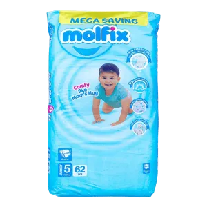 MOLFIX DIAPERS JUNIOR 5 - 62PCS - 11 TO 18 KG