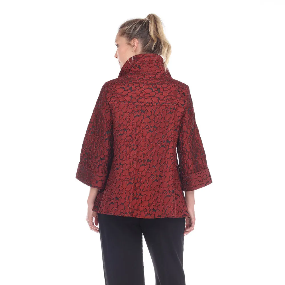 Moonlight Jacquard Button Front Jacket in Red -  2453-TAF -Size S Only!